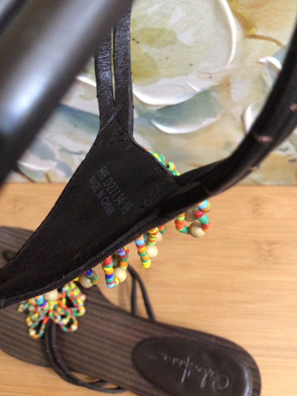 Cole Haan Dark Brown Beaded Tassel Sandals - Picture 13 of 15